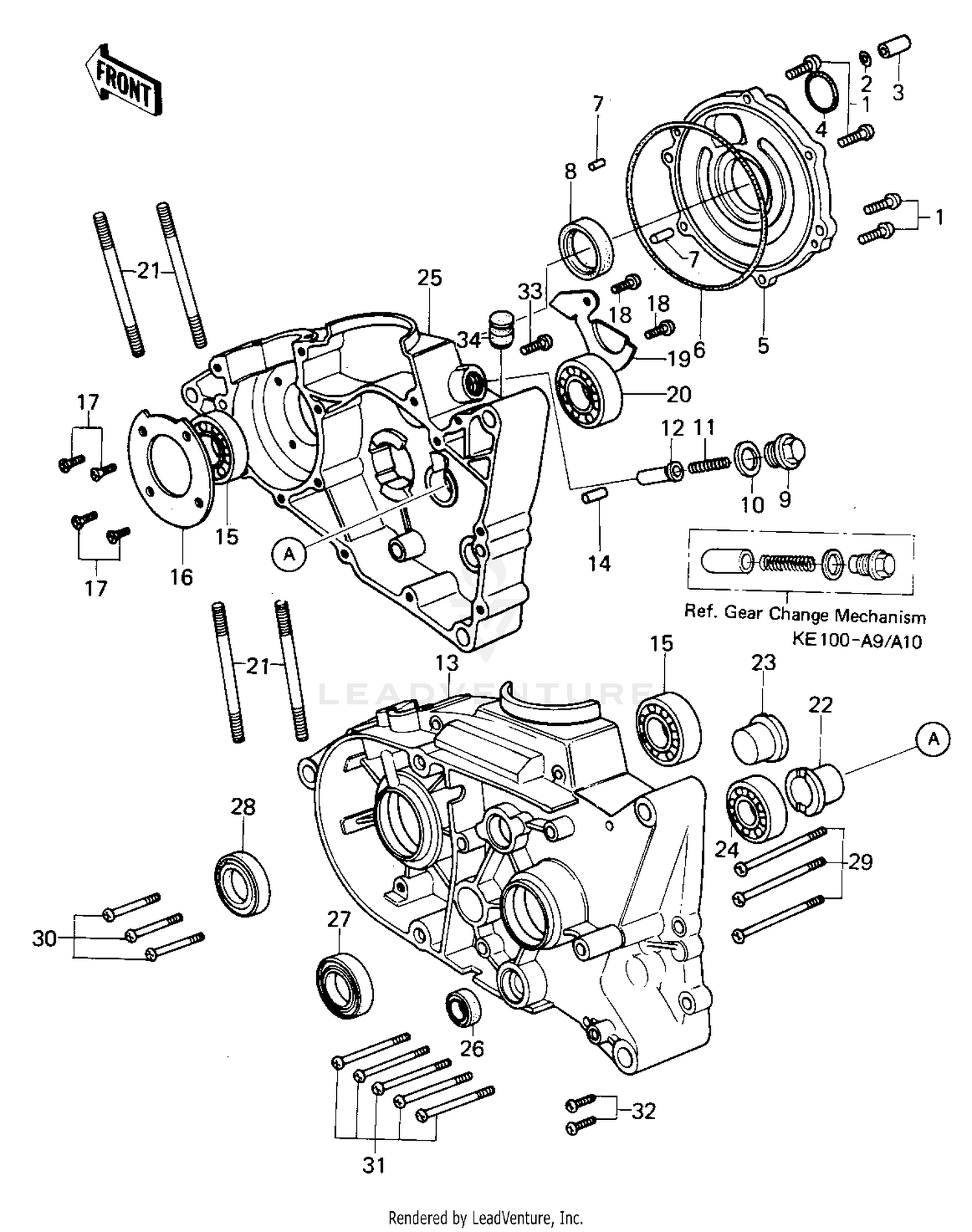 CRANKCASE (KE100-A7/A8/A9/A10)
