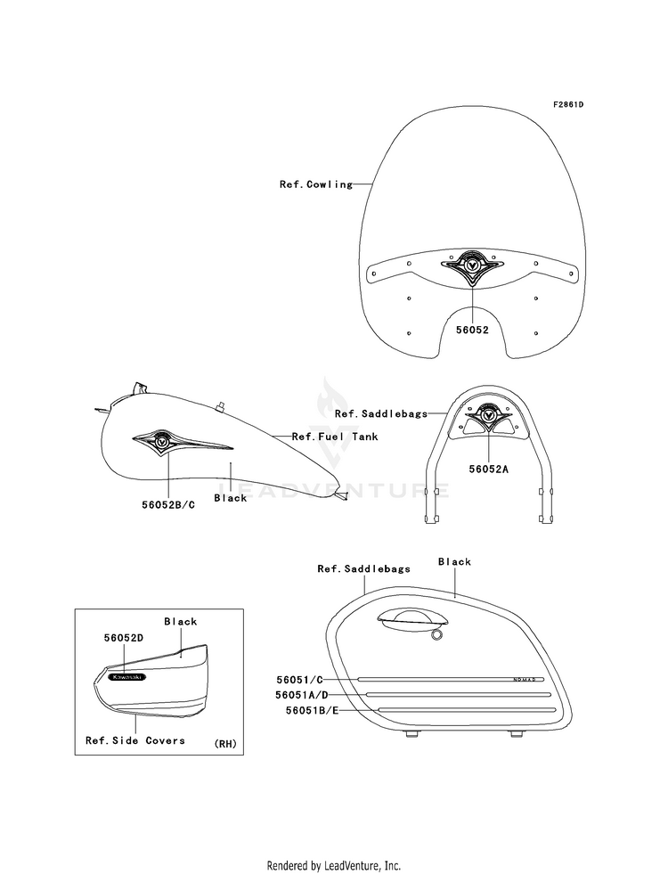 Decals (Balck)(D8f) VN1600D8F Vulcan 1600 Nomad (2008) Schematic