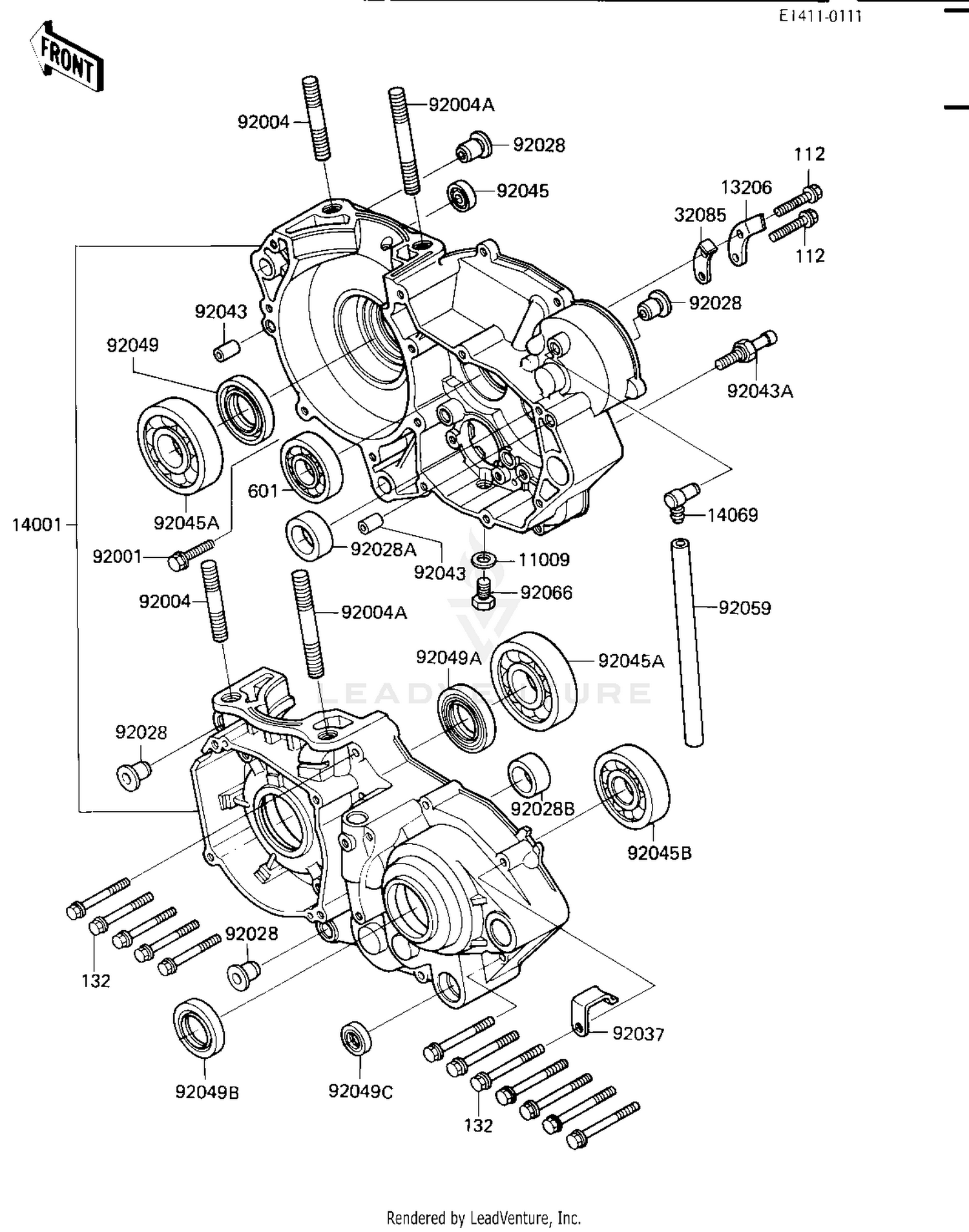 CRANKCASE ('84 KX250-C2)