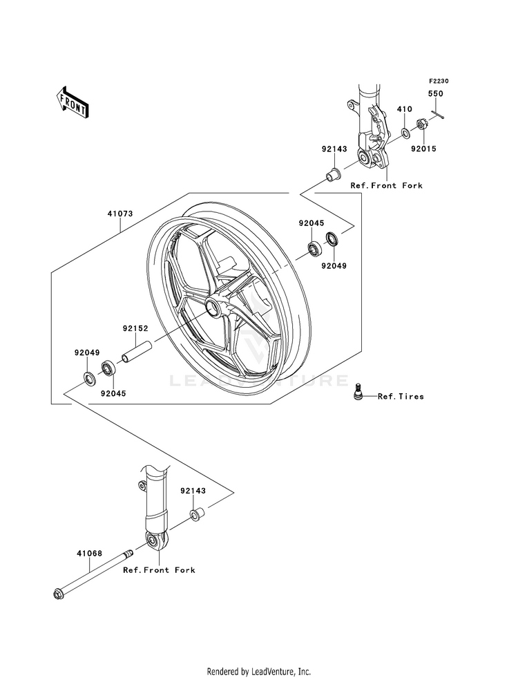 Front Wheel (Bes) EX300BES Ninja 300 ABS (2014) Schematic