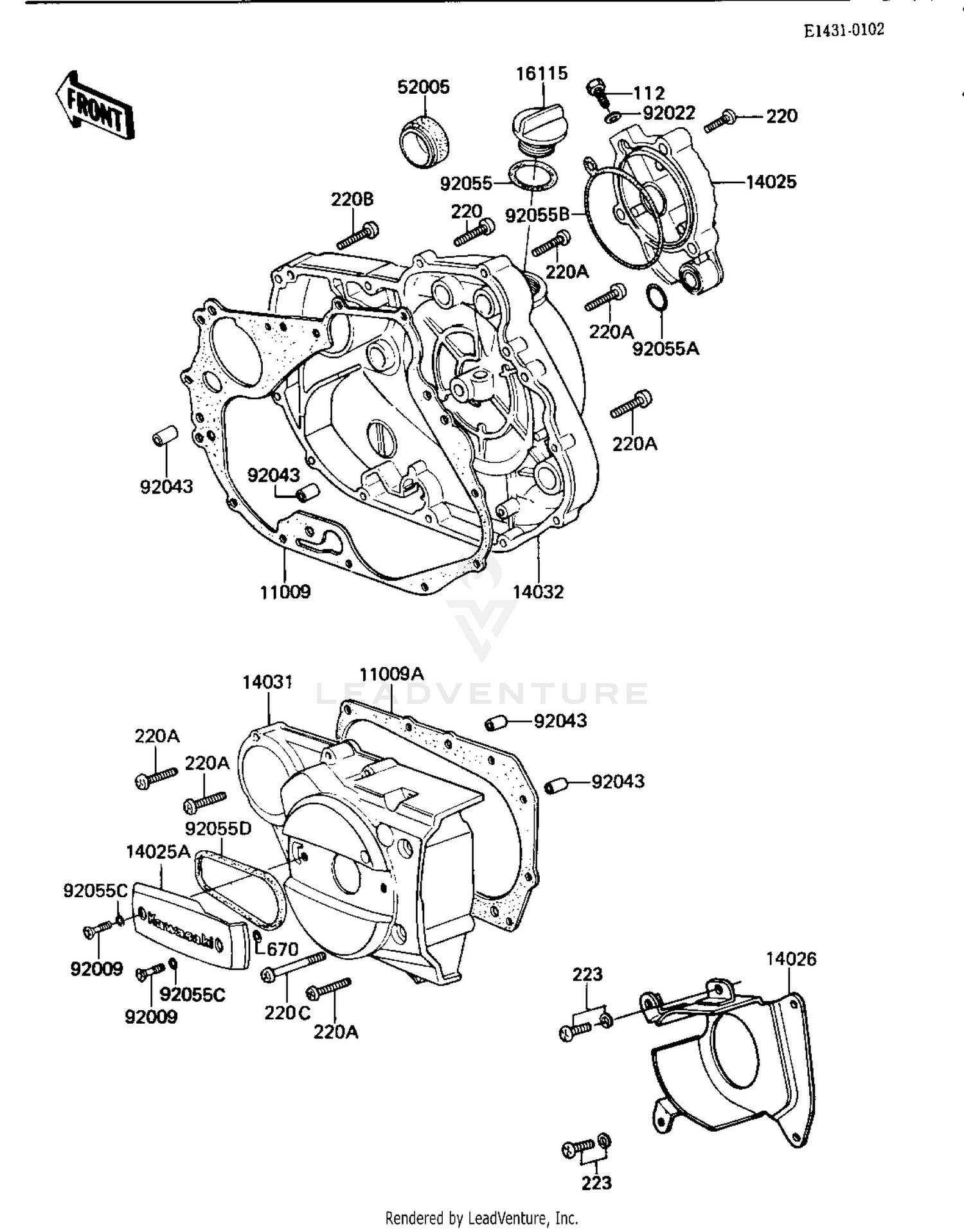 ENGINE COVERS ('84 KLT200-C2)