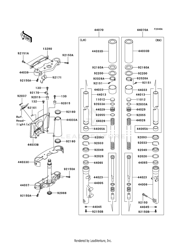 Front Fork (N7f/N7fa/N8f/N8fa) Schematic