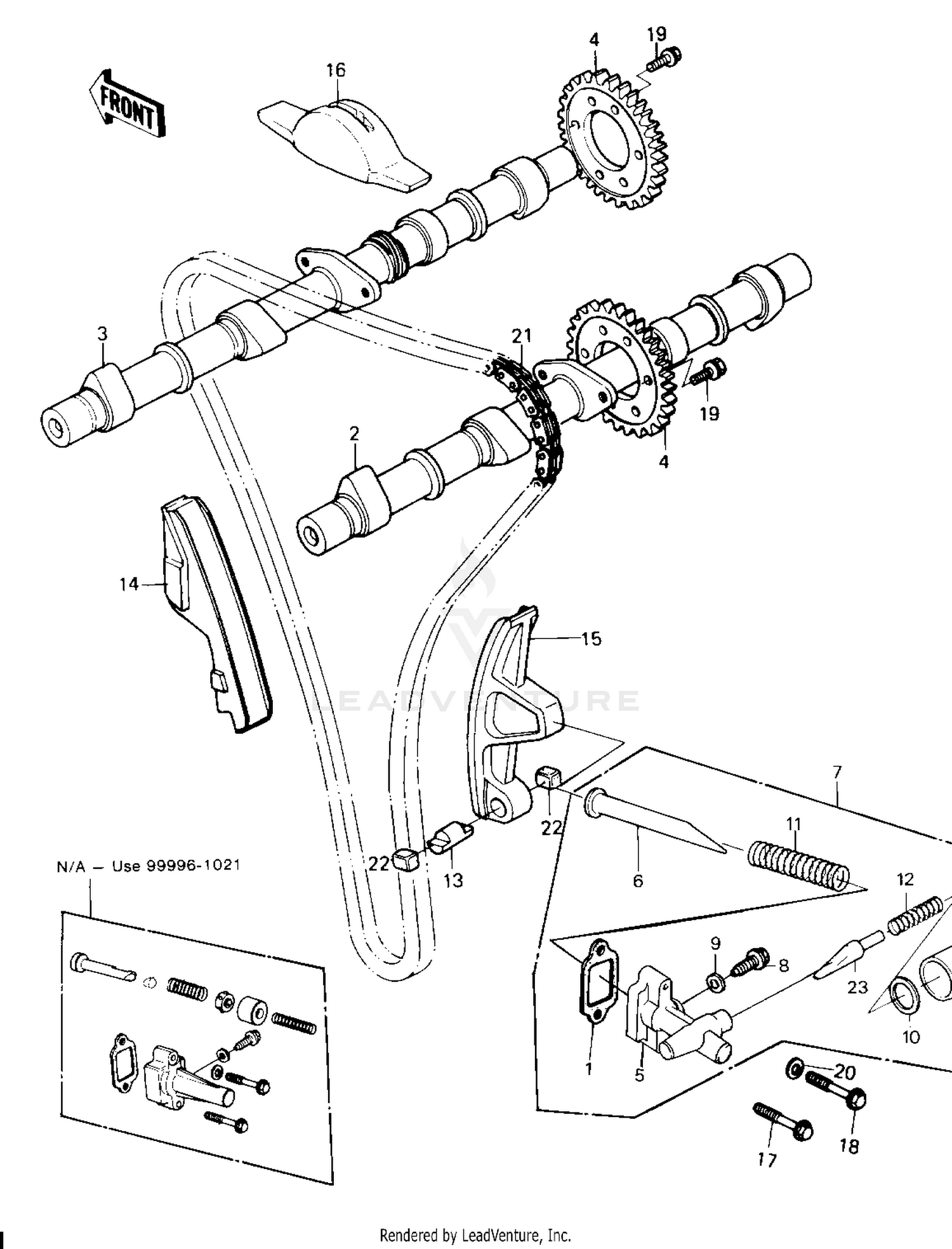 CAMSHAFTS/CHAIN/TENSIONER ('80 H1)