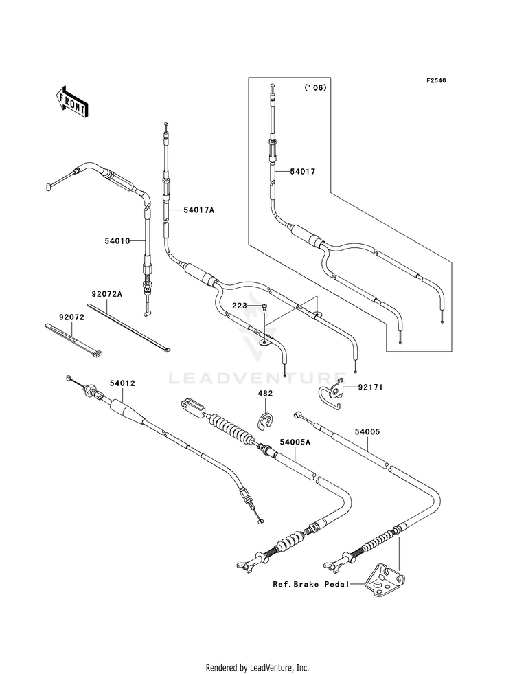 Cables KVF750A7F Brute Force 750 4x4i (2007) Schematic