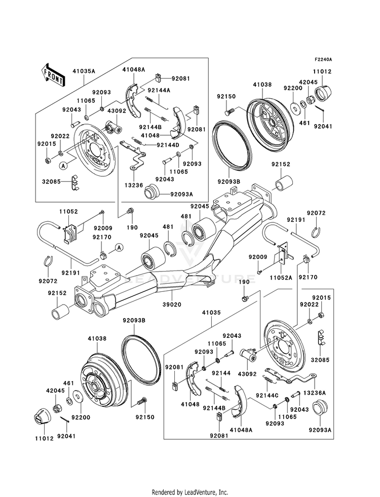 Rear Hubs/Brakes (B7f) Schematic