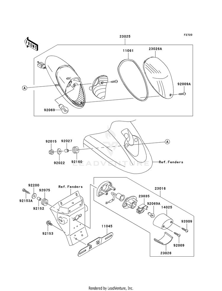 Taillight(S) VN1600B8F Vulcan 1600 Mean Streak (2008) Schematic