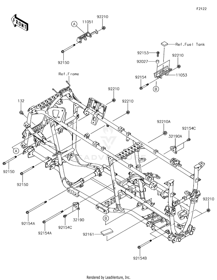 Engine Mount KVF750HGF Brute Force 750 4x4i EPS Camo (2016) Schematic