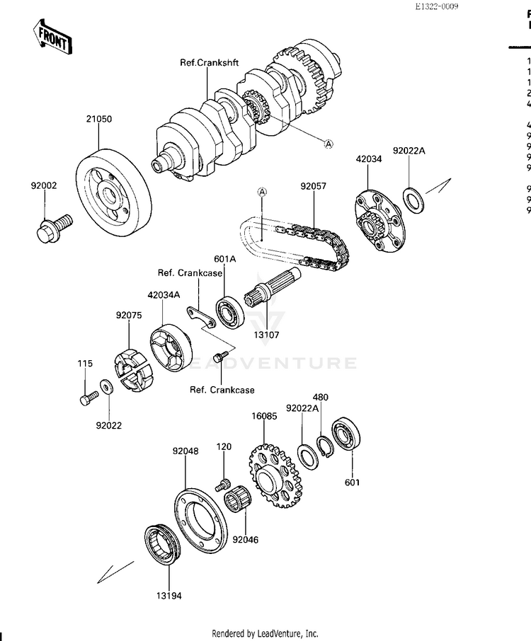 Secondary Shaft/Starter Clutch Schematic