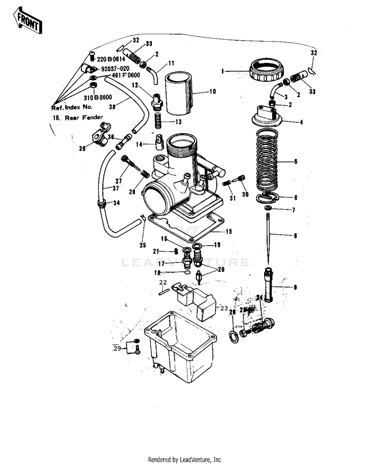 Carburetor ('74-'75 F9-B/F9-C 350) Schematic