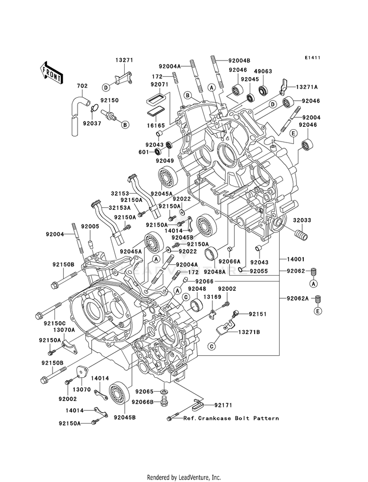 Crankcase (Vn1500-N1/N2) Schematic