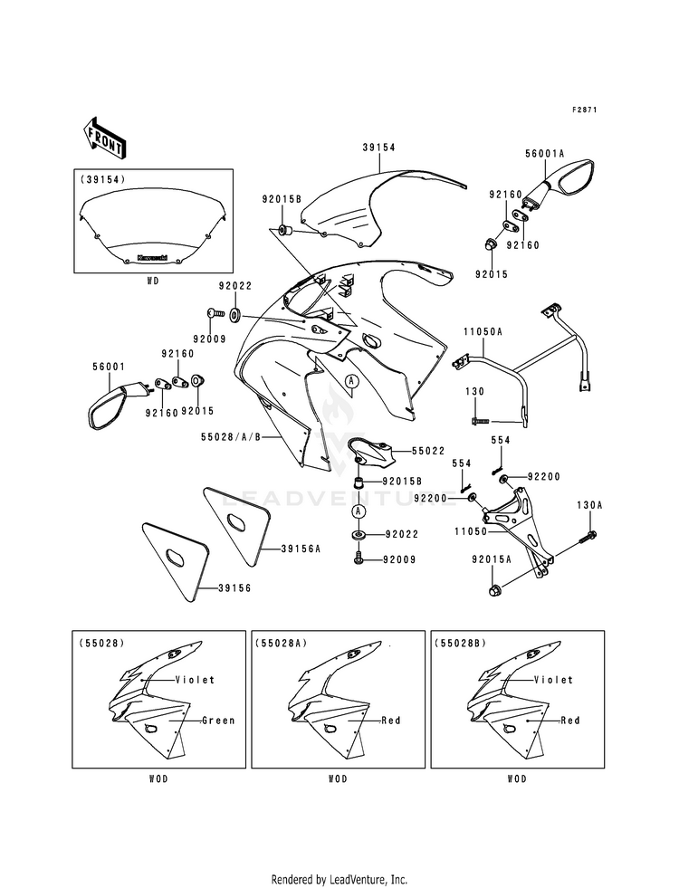 Cowling (Zx600-G1) Schematic