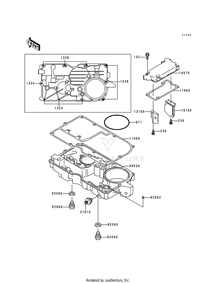 Breather Cover/Oil Pan Schematic