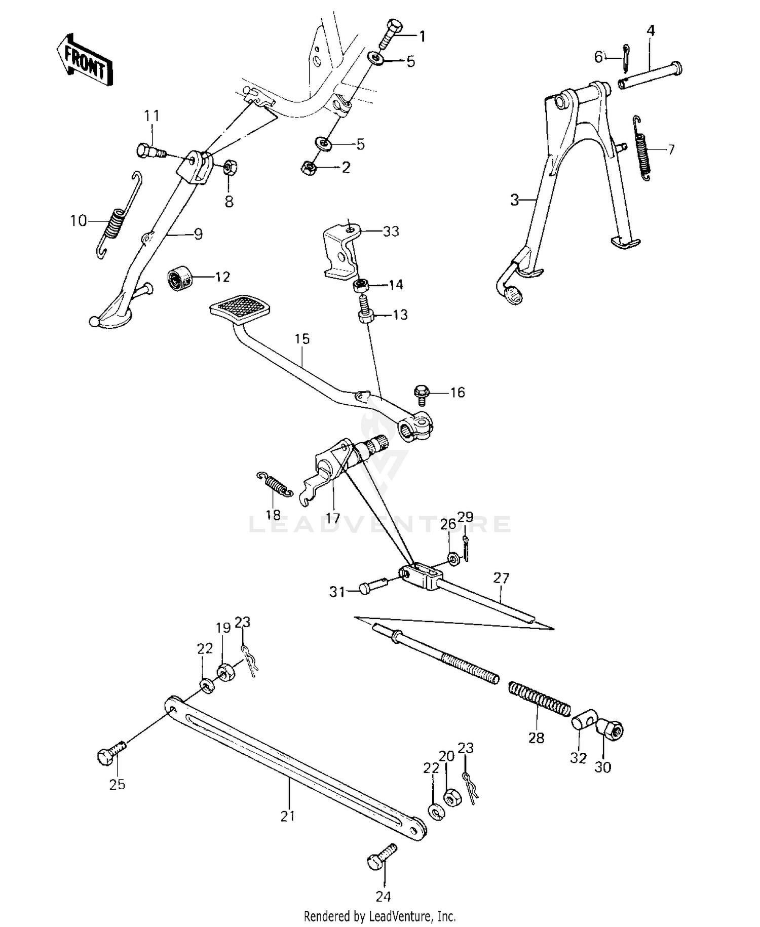STANDS/BRAKE PEDAL ('80-'81 C1/C2)