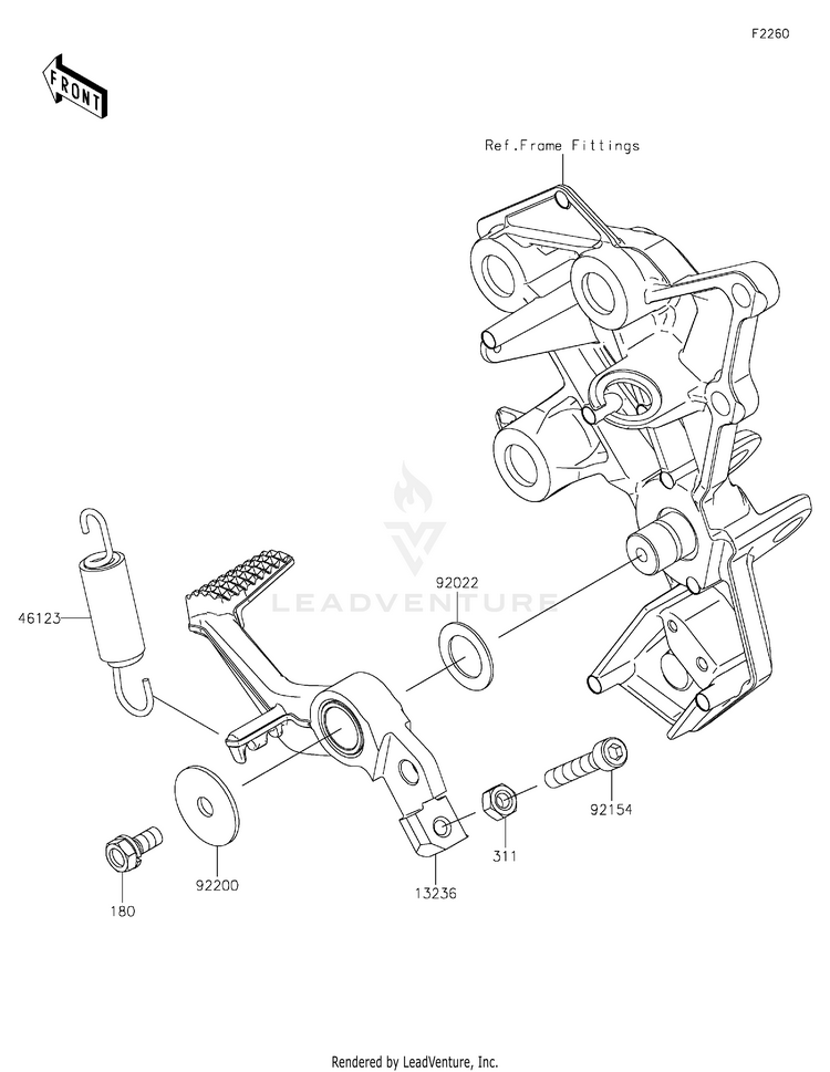 Brake Pedal/Torque Link Schematic