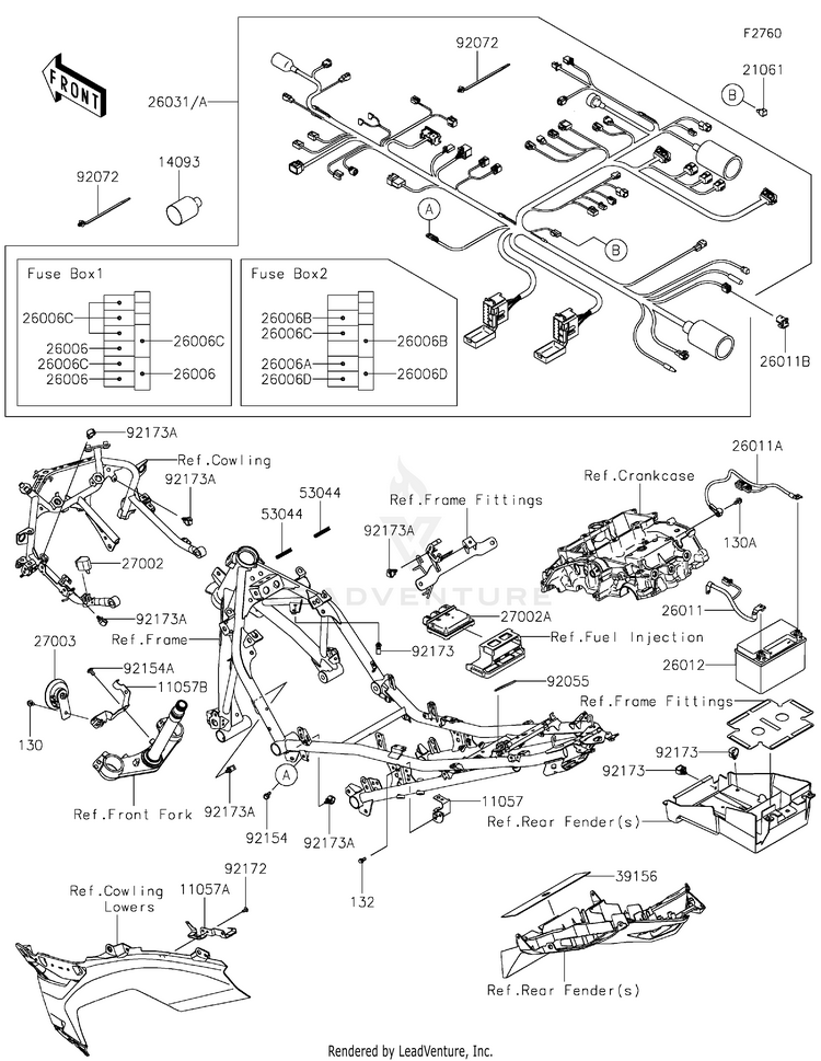 Chassis Electrical Equipment EX400GPFBL Ninja 400 ABS (2023) Schematic