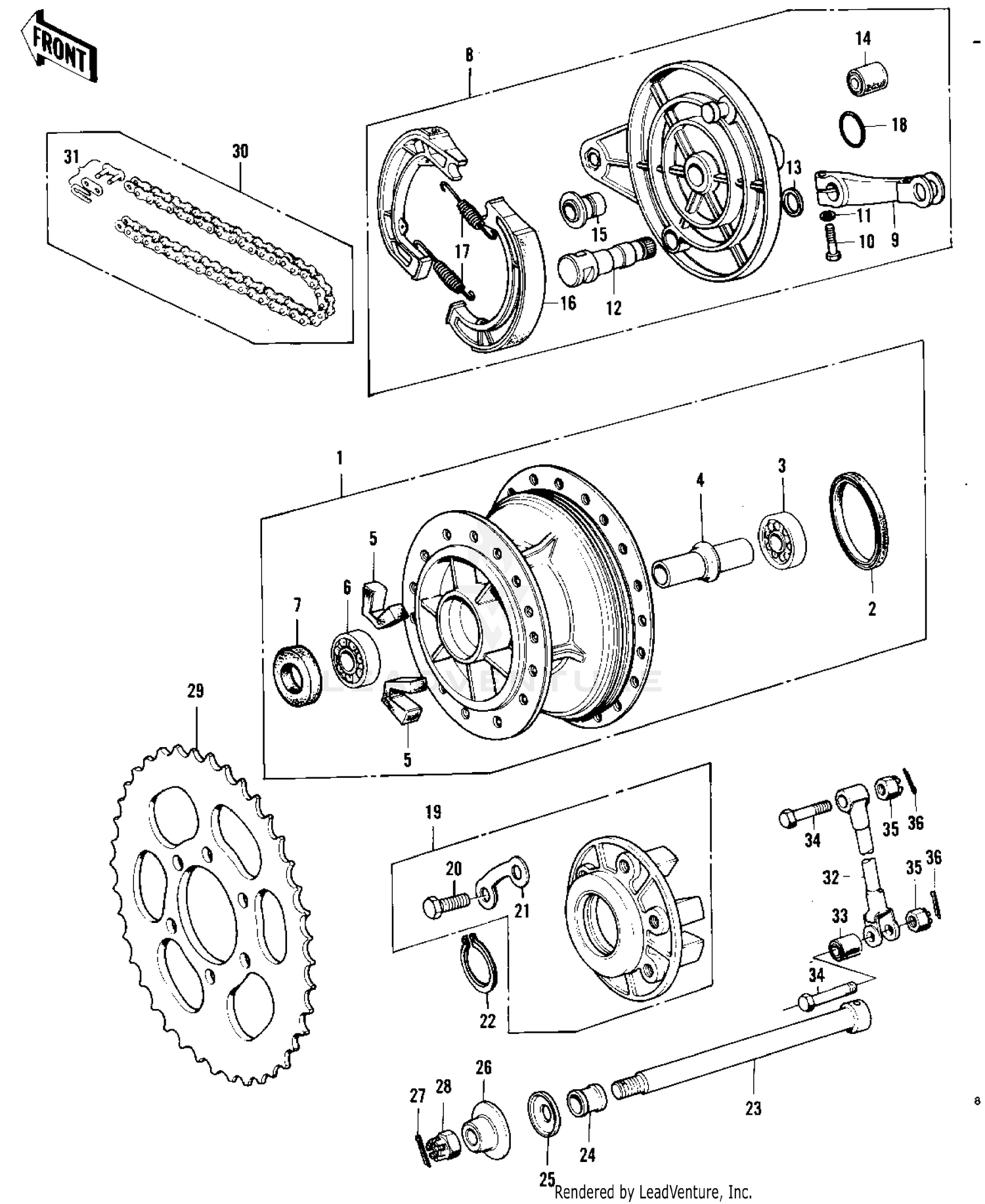 REAR HUB/BRAKE/CHAIN