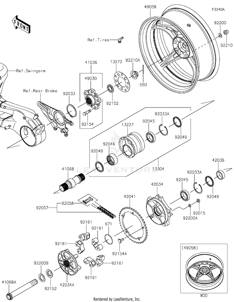 Rear Wheel/Chain(Ykf/Ylf) Schematic