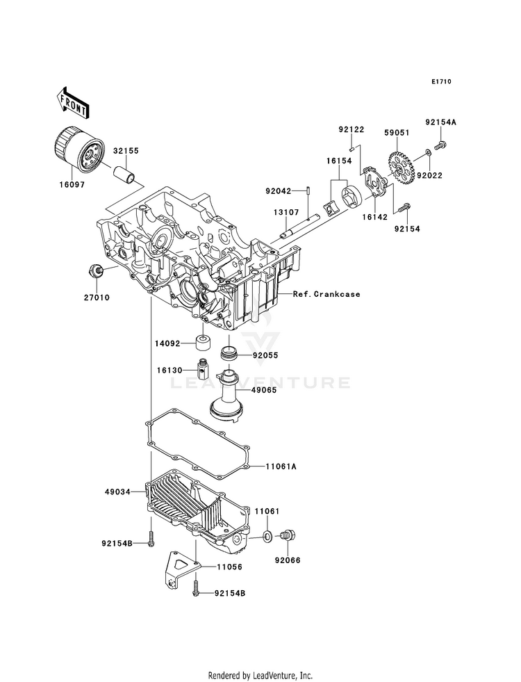 Oil Pump/Oil Filter EX300BES Ninja 300 ABS (2014) Schematic