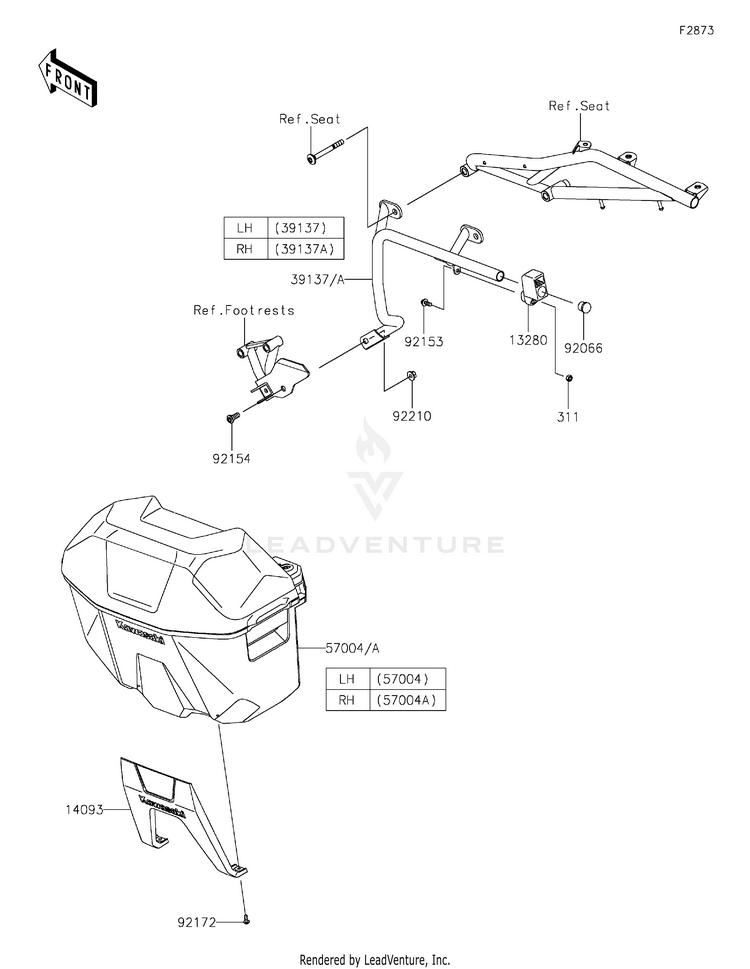 Saddlebags KL650HNFAL KLR650 Adventure (2022) Schematic