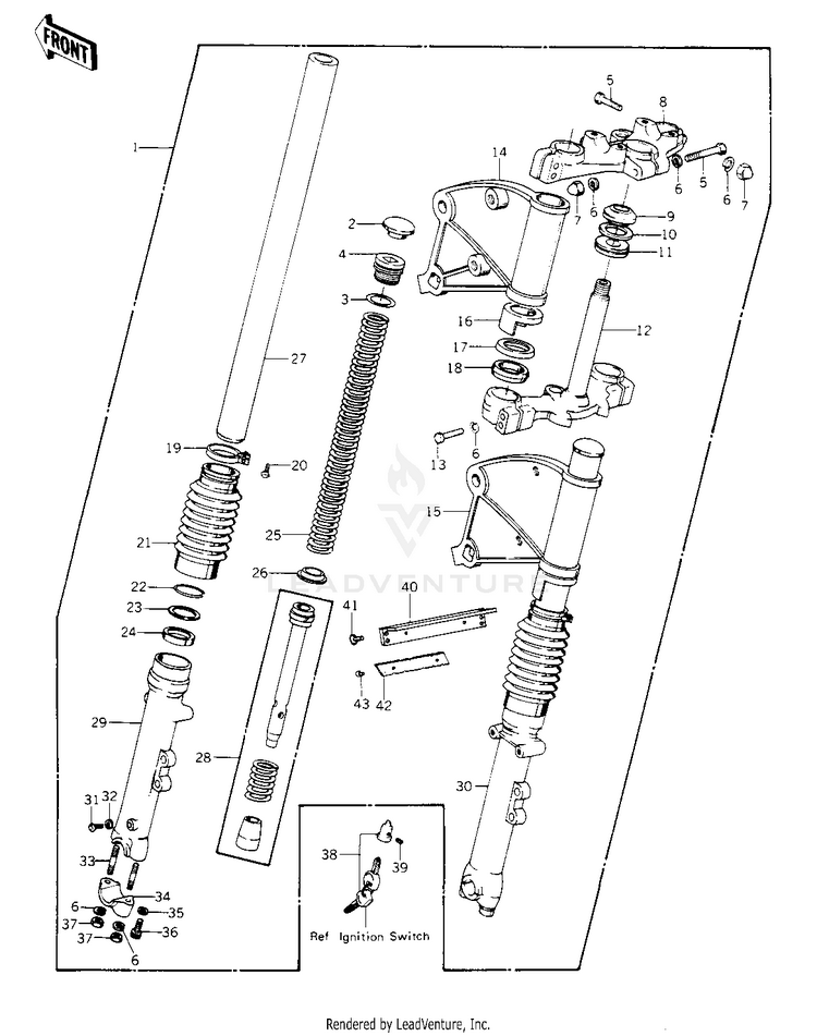 Front Fork ('78 C1/C1a) Schematic