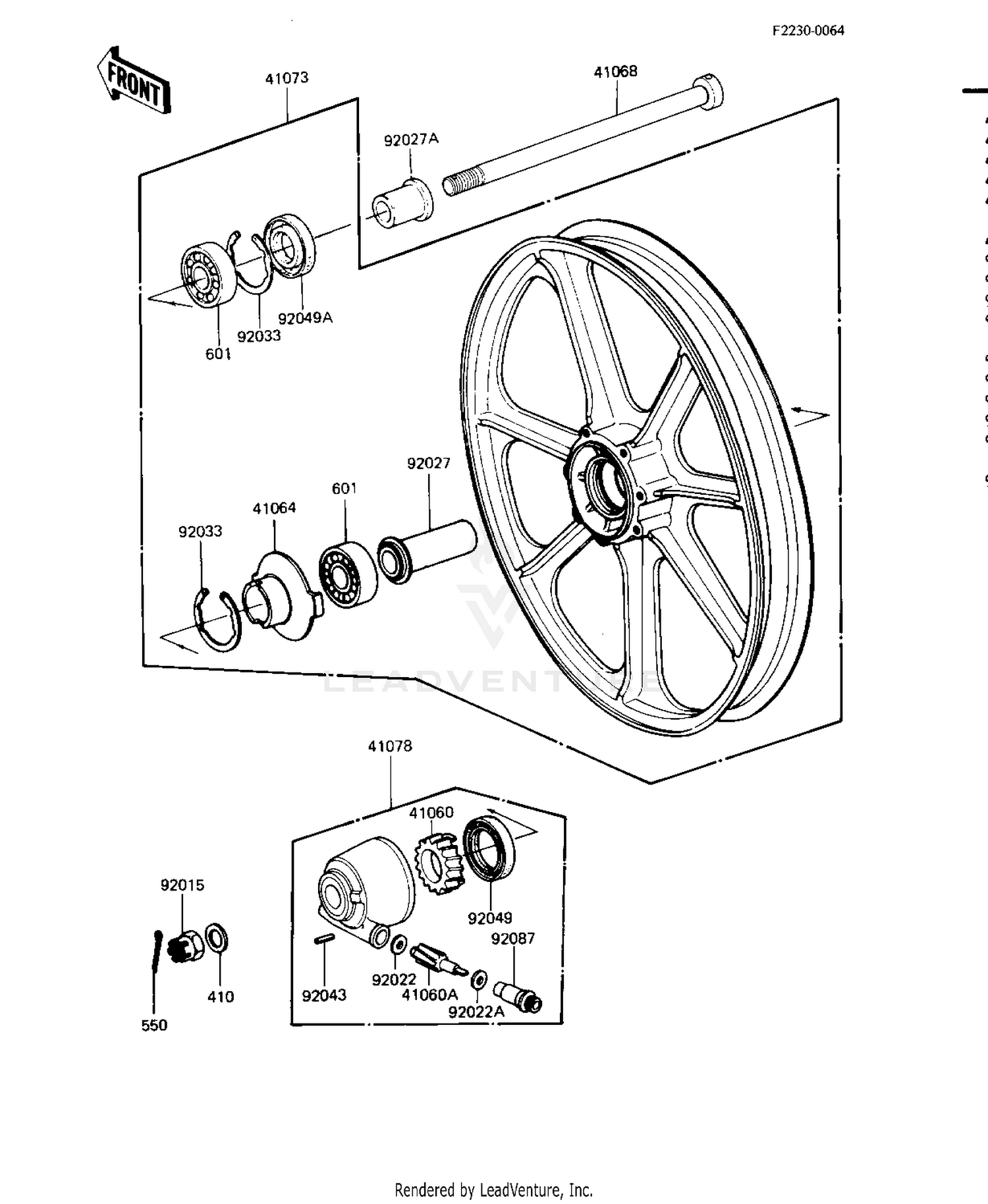 FRONT WHEEL/HUB (KZ440-D5)