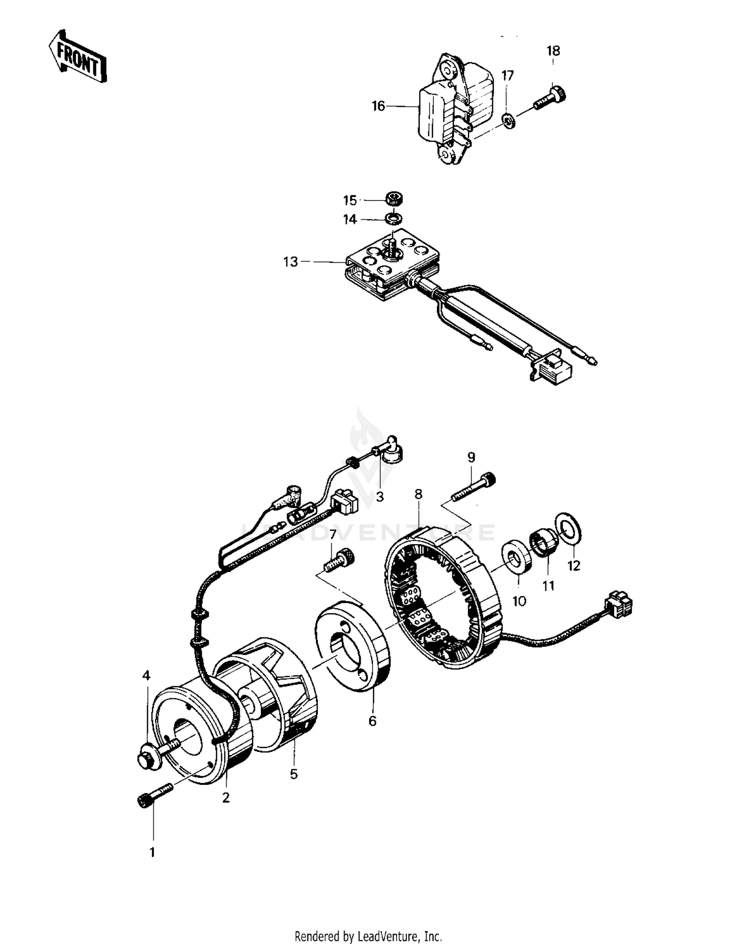 GENERATOR/REGULATOR/RECTIFIER ('76-'77 S