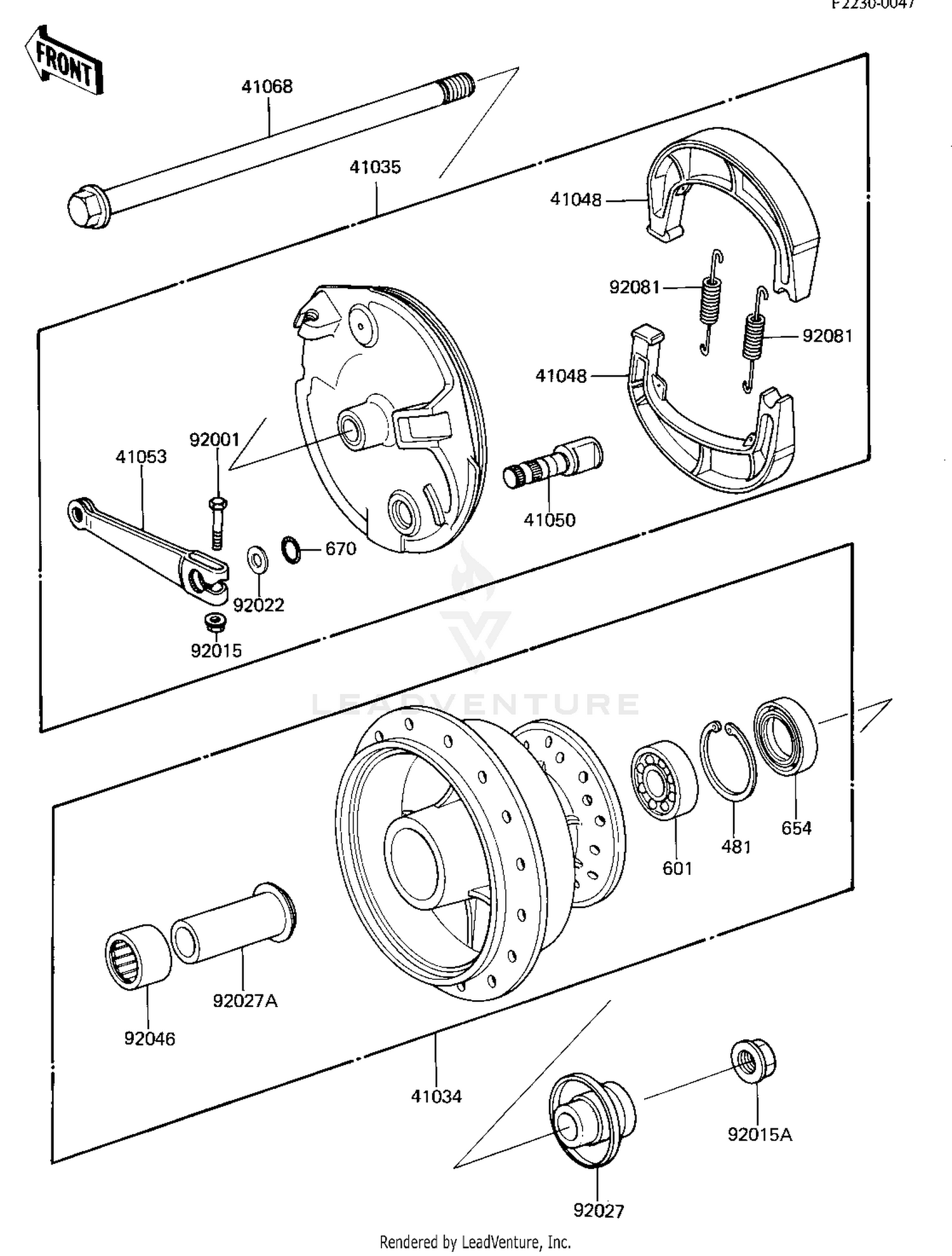 FRONT HUB/BRAKE ('82 KX80-C2)