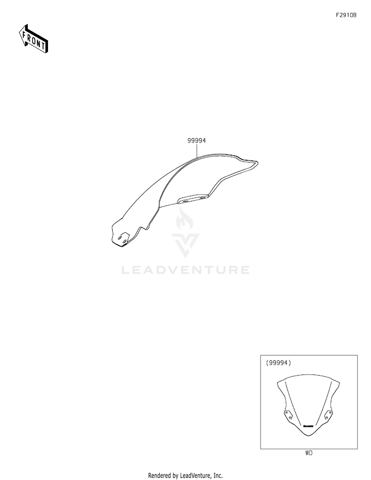 Accessory(Windshield) EX400GPFBL Ninja 400 ABS (2023) Schematic