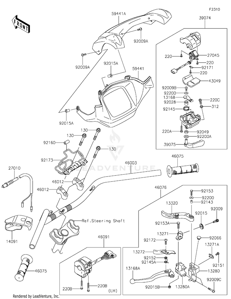 Handlebar 2 KVF750JMFNN Brute Force 750 4x4i EPS (2021) Schematic