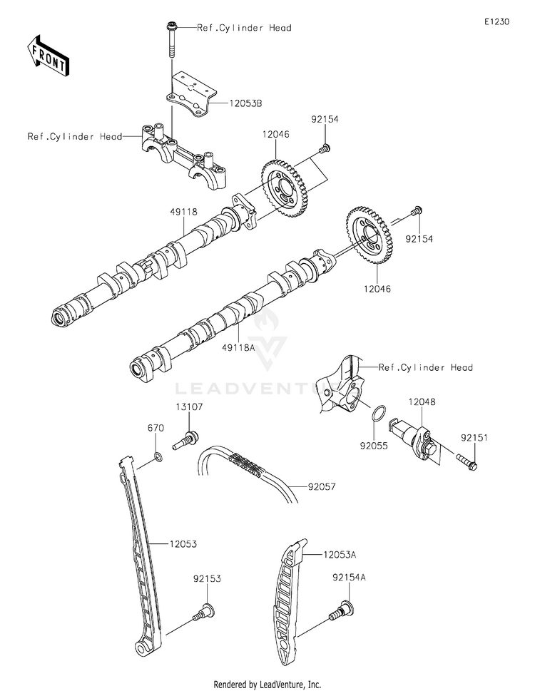 Camshaft(S)/Tensioner Schematic