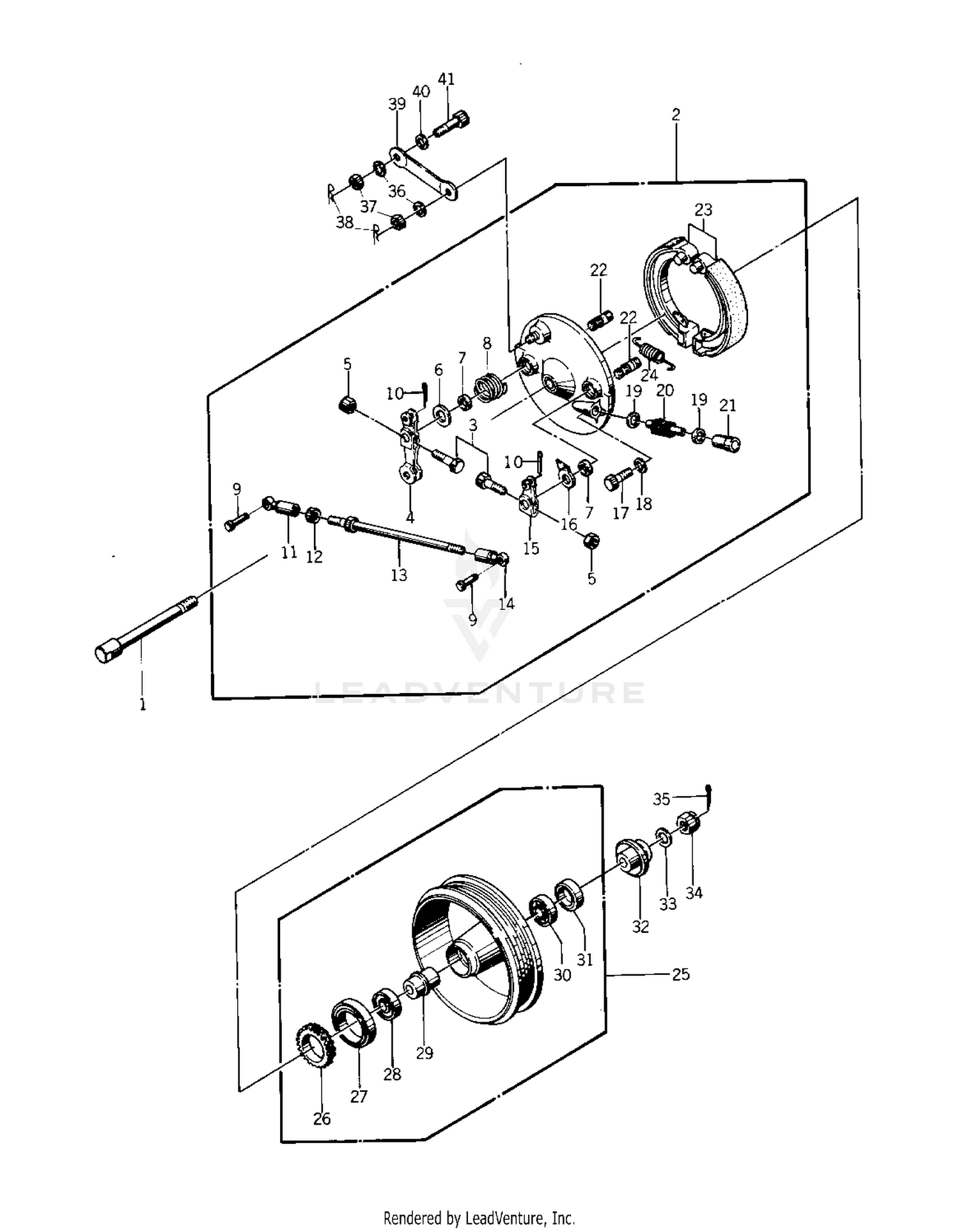 FRONT HUB/BRAKE ('76-'77 S2/S3)