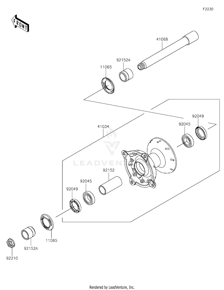 Front Hub KX450MRFAN KX450 50th Anniversary Edition (2024) Schematic