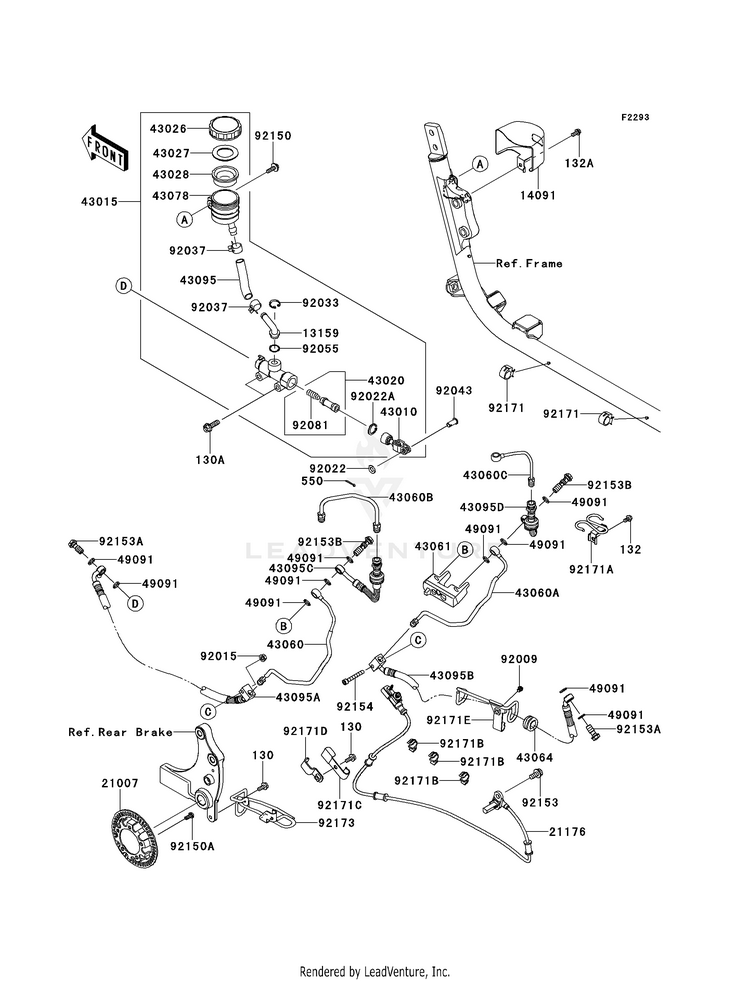 Rear Master Cylinder (B9f/B9fa) Schematic