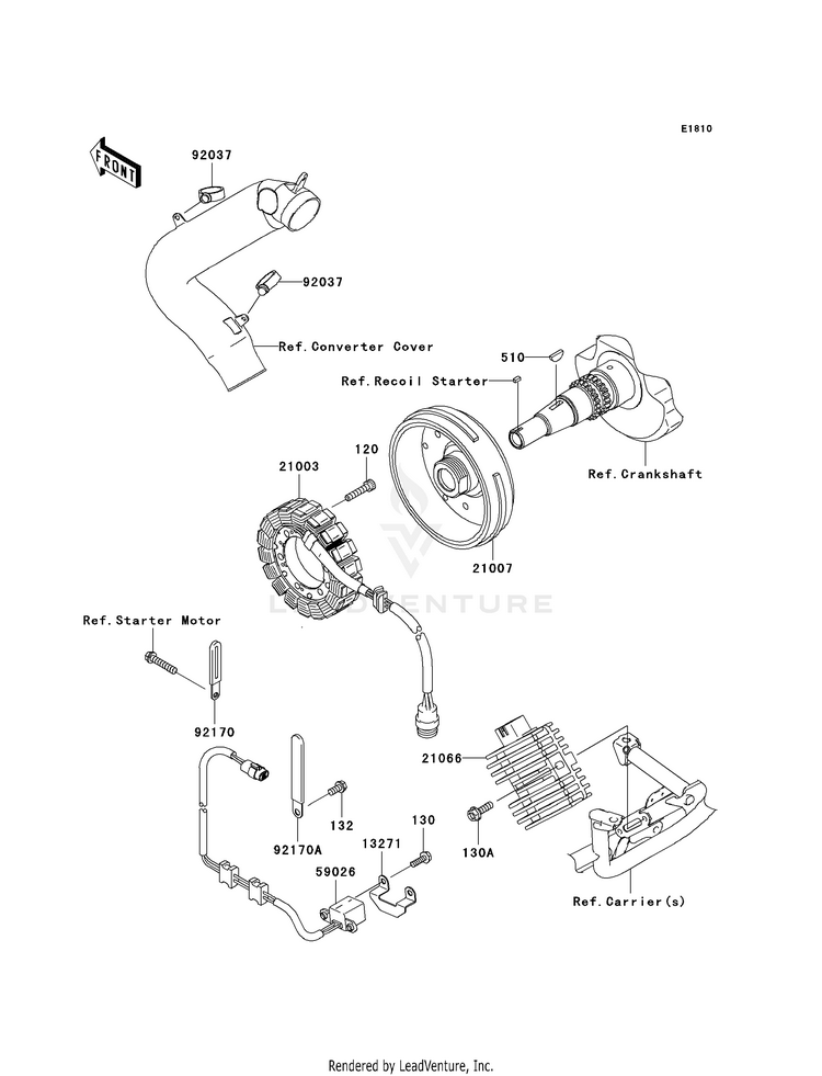 Generator KVF650F8F Brute Force 650 4x4i (2008) Schematic