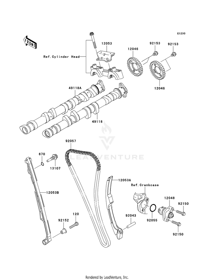 Camshaft(S)/Tensioner Schematic