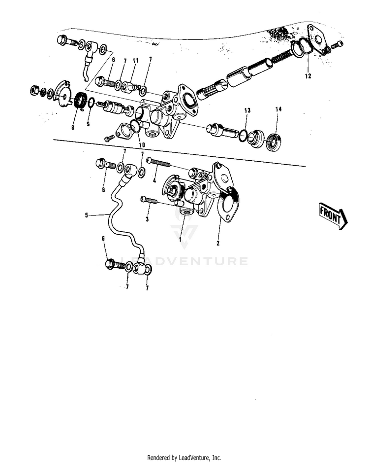 Oil Pump ('74-'75 F9-B/F9-C 350) Schematic