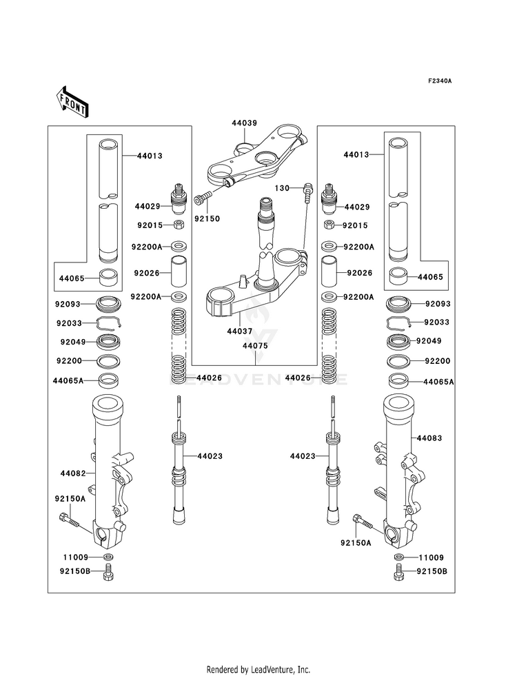 Front Fork (Jkazx2c1 Xa031069-) Schematic
