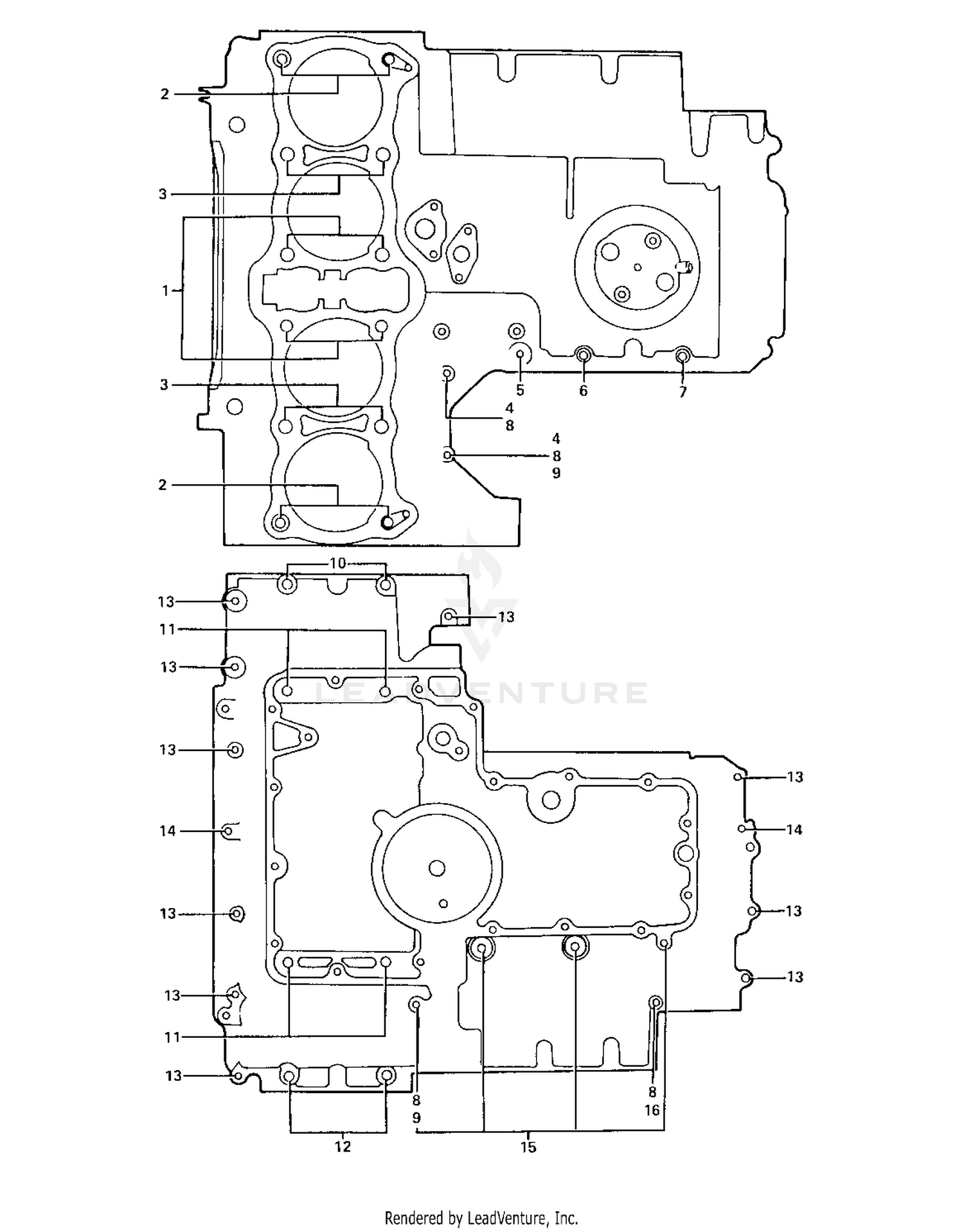 CRANKCASE BOLT & STUD PATTERN
