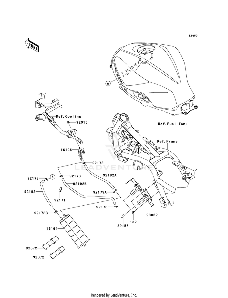 Fuel Evaporative System (Ca) EX300BES Ninja 300 ABS (2014) Schematic