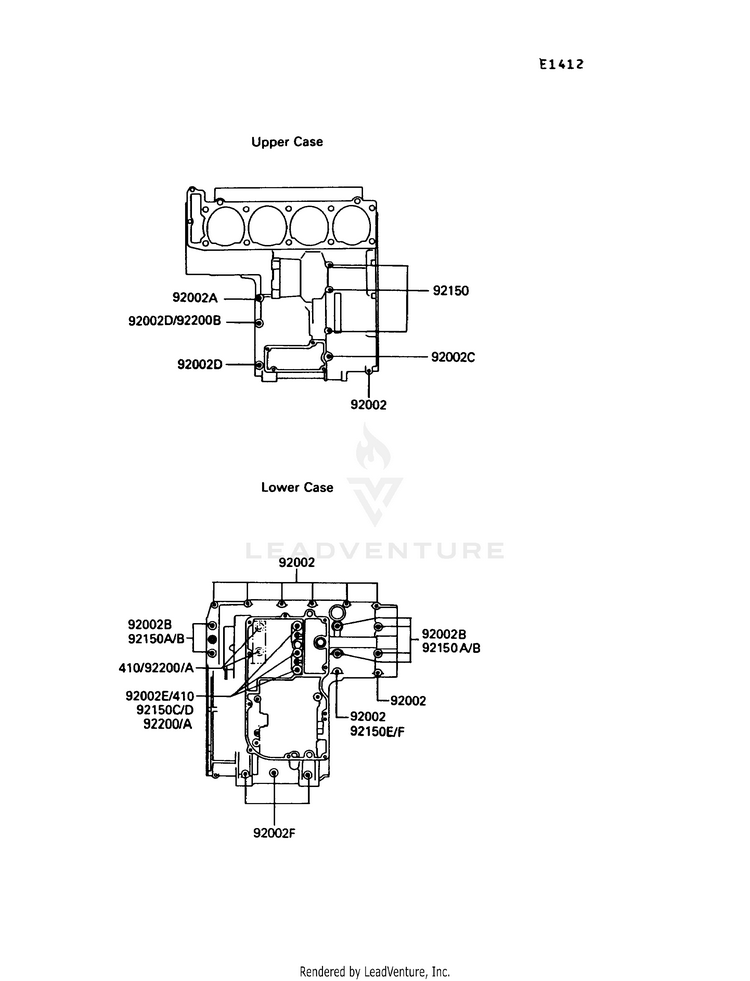 Crankcase Bolt Pattern Schematic
