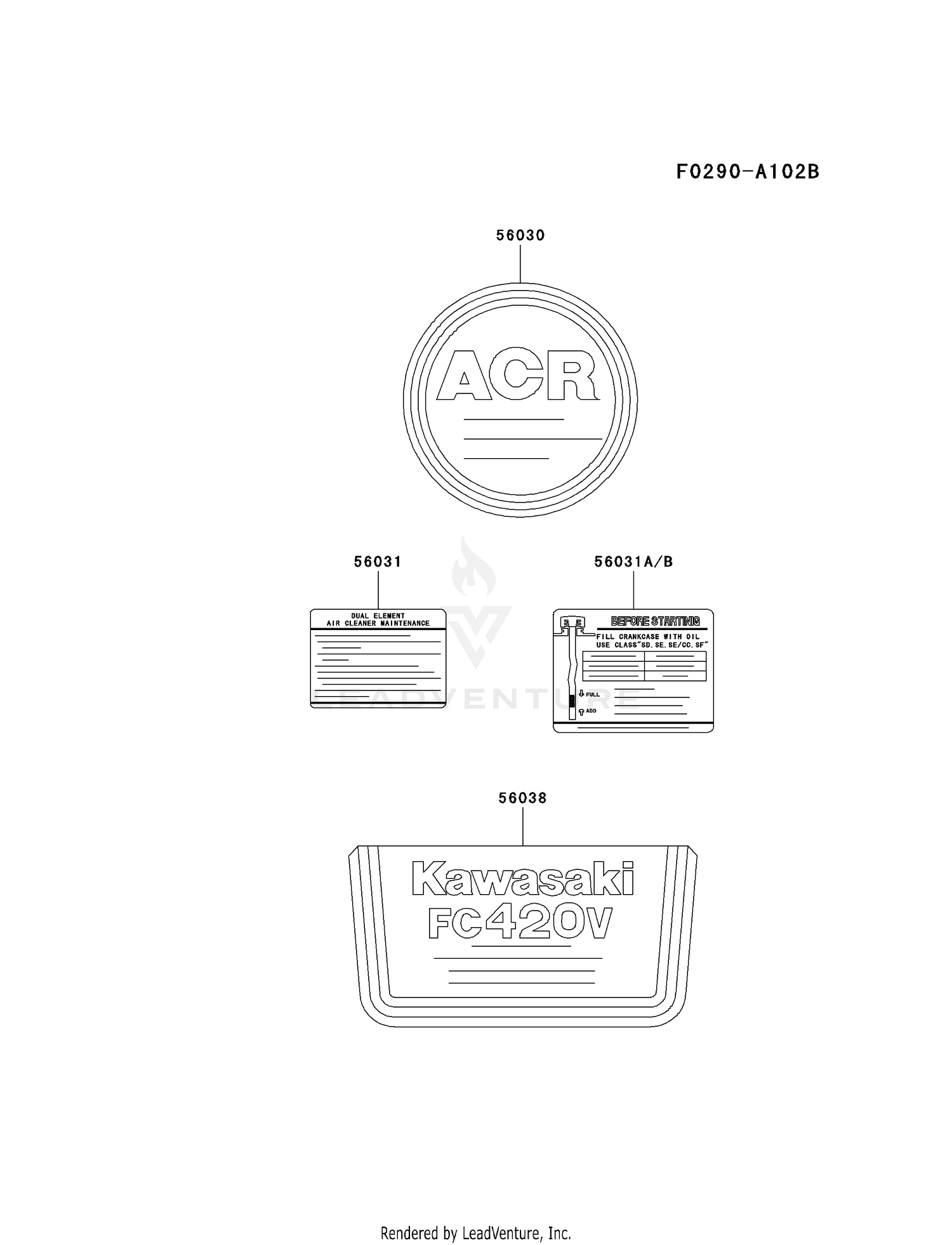 Kawasaki Engines Fc4v Fs06 4 Stroke Engine Fc4v Label