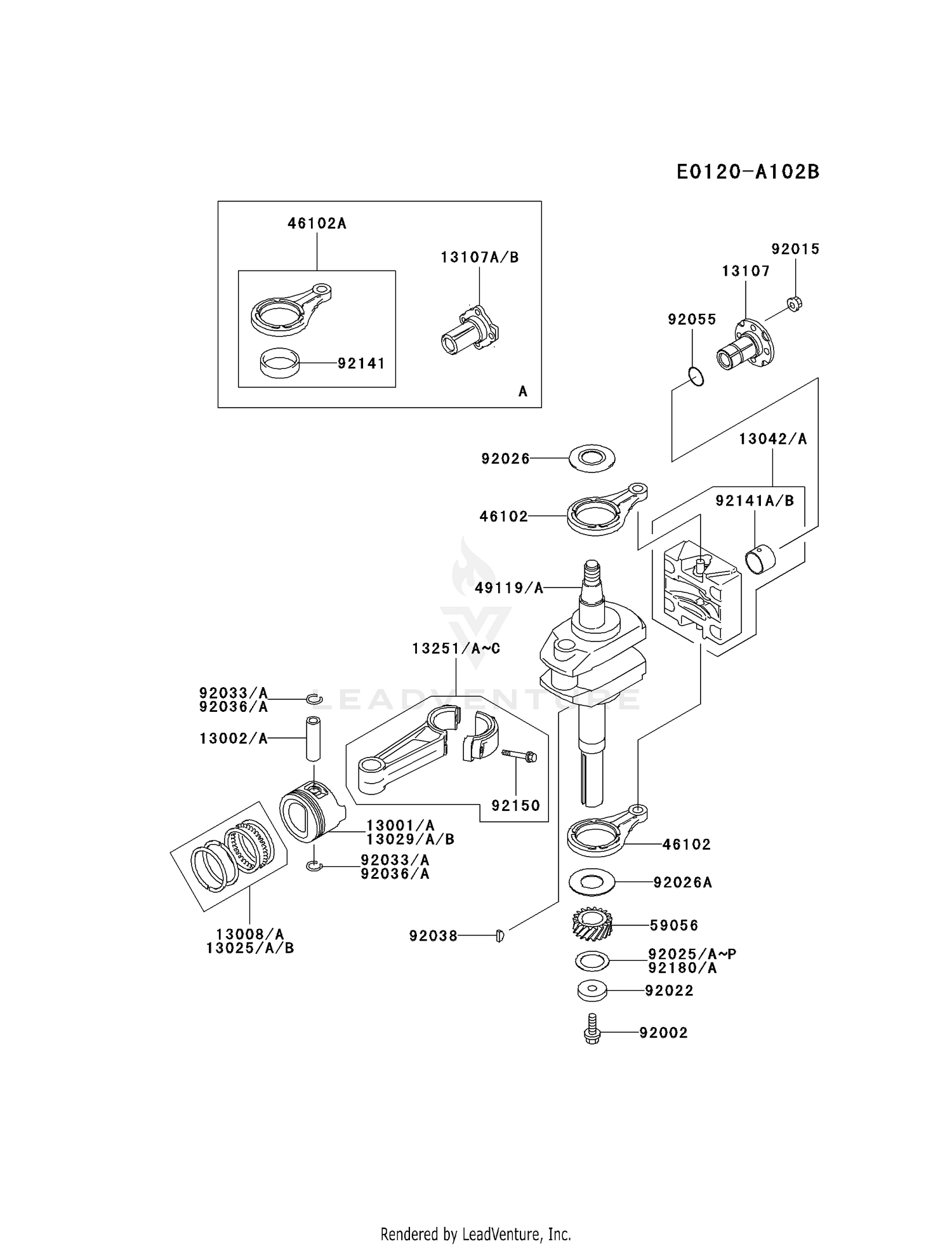 Kawasaki Engines Fc540v Fs16 4 Stroke Engine Fc540v Piston Crankshaft