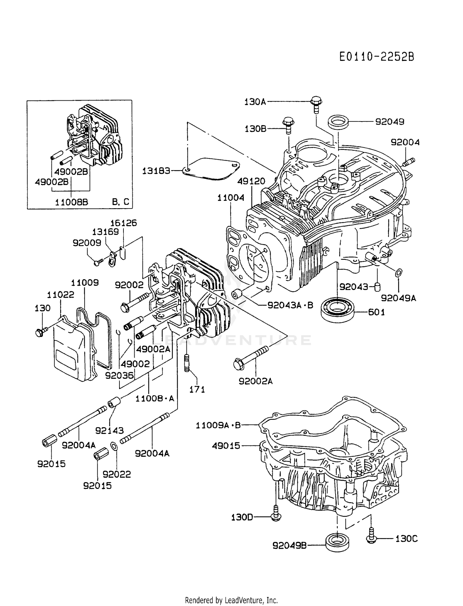 Kawasaki Engines Fc4v As07 4 Stroke Engine Fc4v Cylinder Crankcase