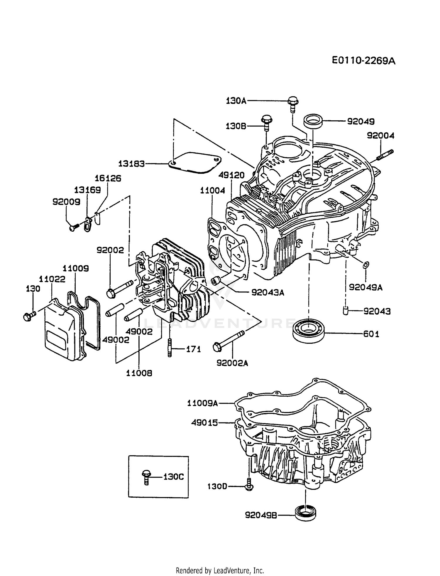 Kawasaki Engines Fc4v Bs14 4 Stroke Engine Fc4v Cylinder Crankcase