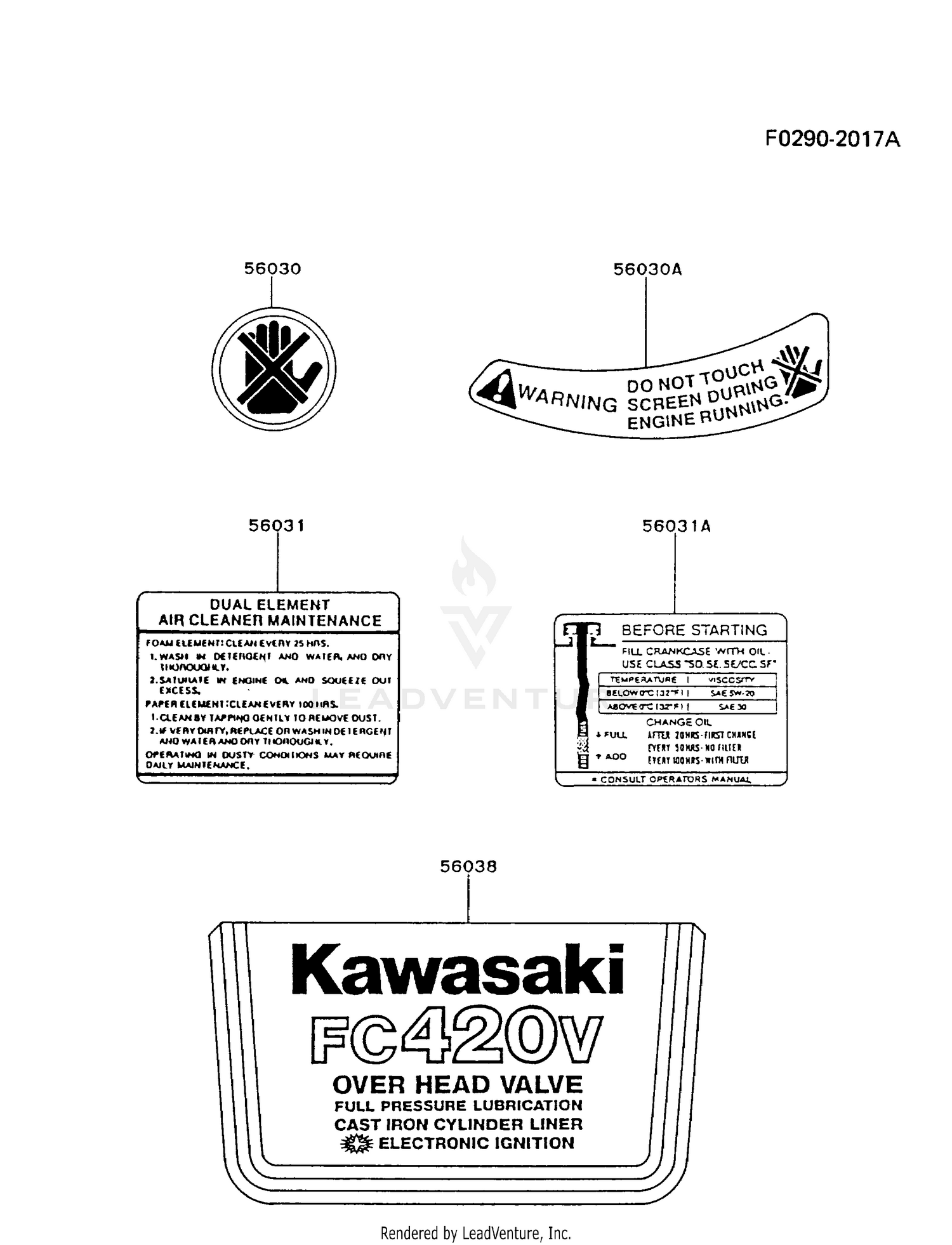 Kawasaki Engines Fc4v As04 4 Stroke Engine Fc4v Label