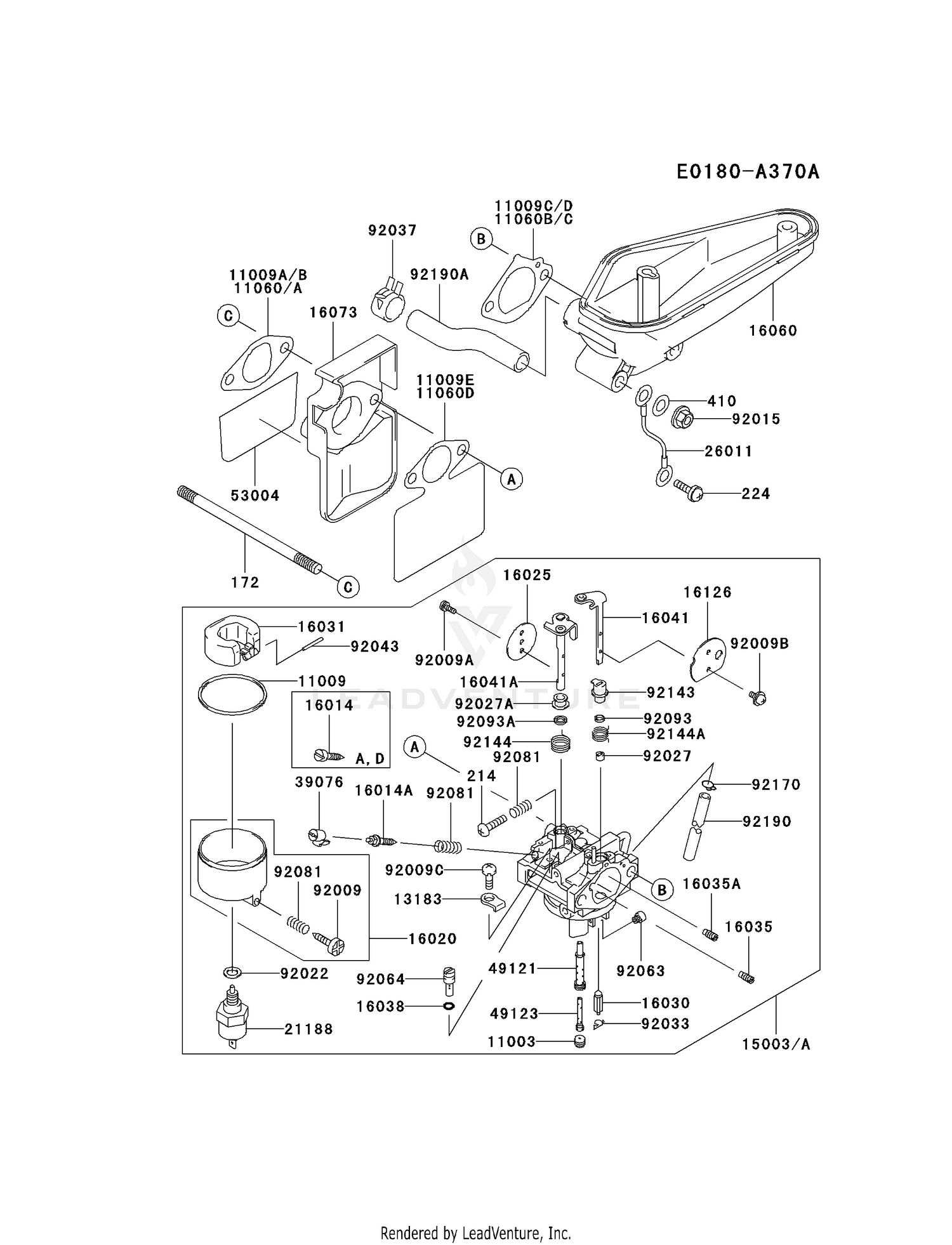 Kawasaki Engines Fc4v Fs16 4 Stroke Engine Fc4v Carburetor