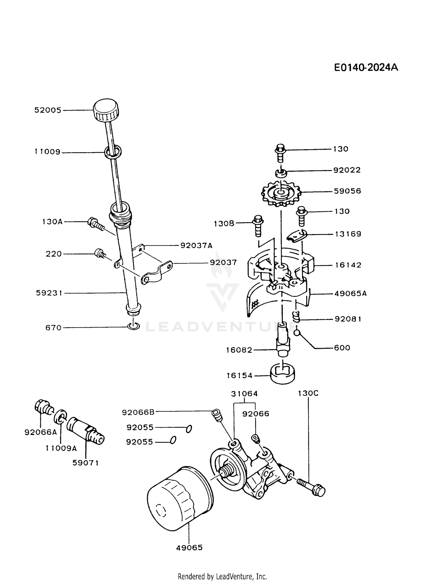 Kawasaki Engines Fc4v As04 4 Stroke Engine Fc4v Lubrication Equipment