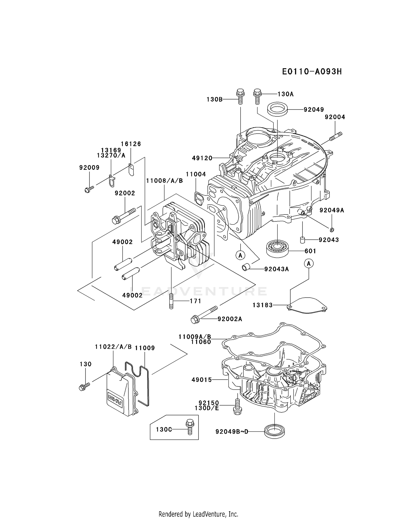 Kawasaki Engines Fc4v Es14 4 Stroke Engine Fc4v Cylinder Crankcase