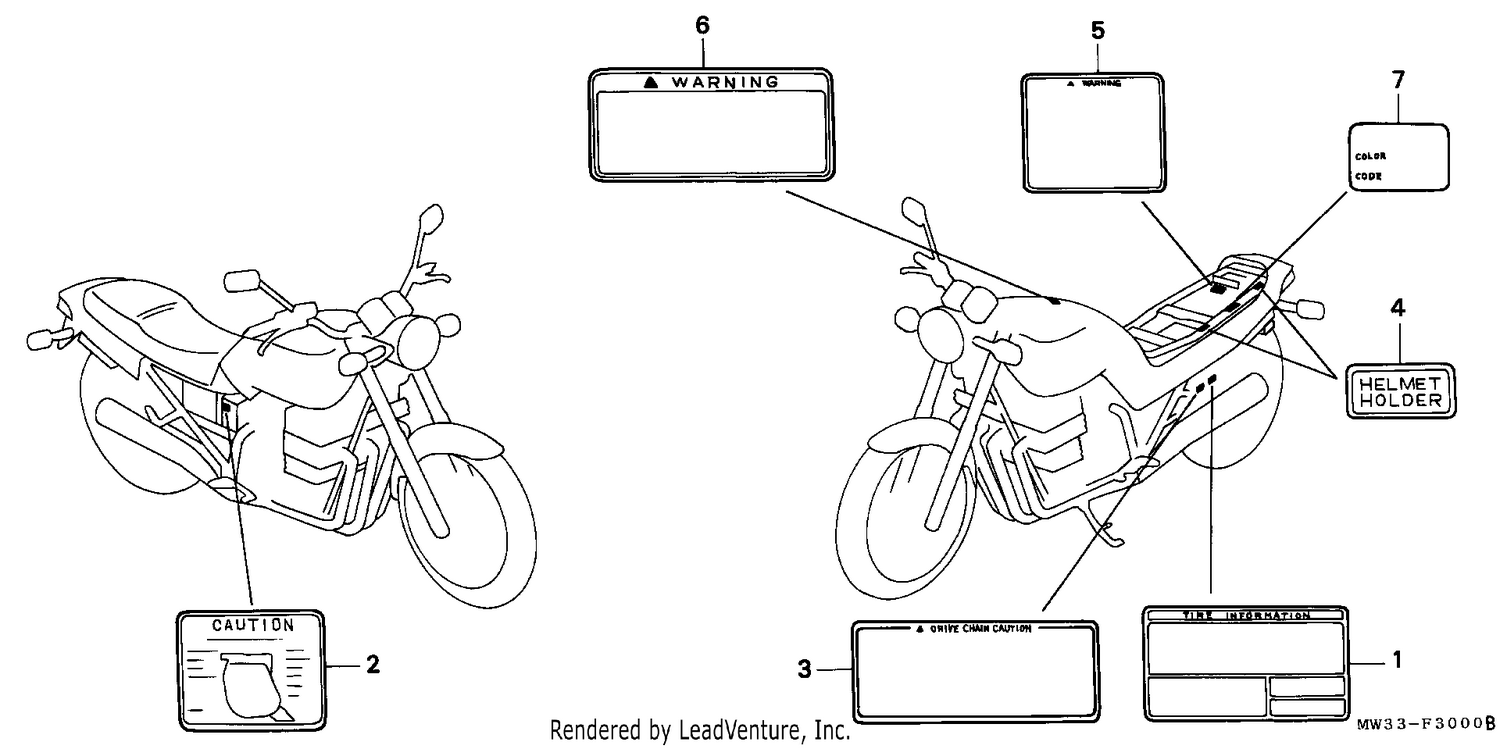 CAUTION LABEL (CB750)