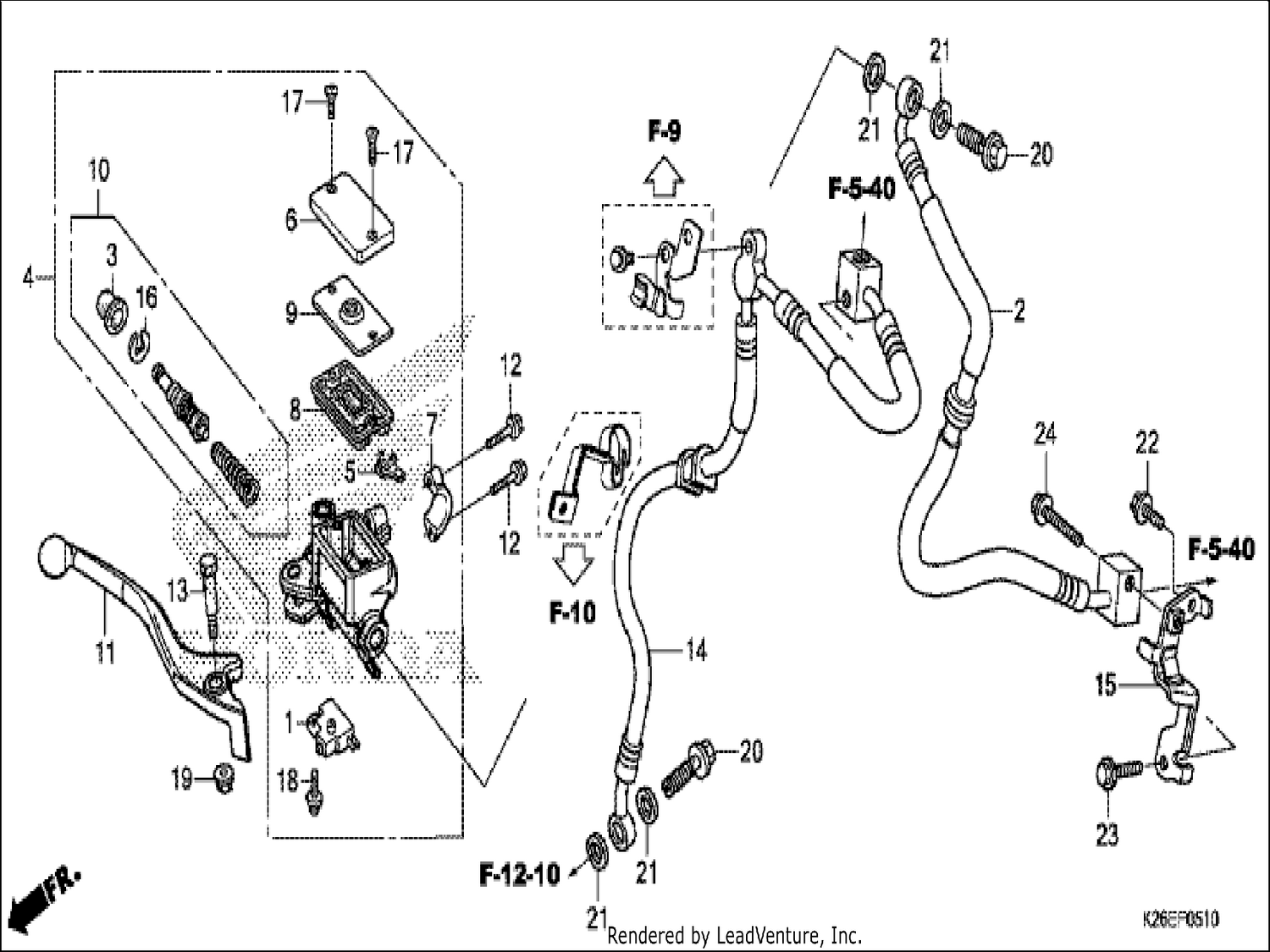  10 FRONT BRAKE MASTER CYLINDER (ABS)